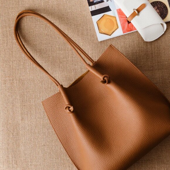 Atelier Pegai Tall Flora Everyday Tote in Togo Calf Leather - Picture 1 of 11